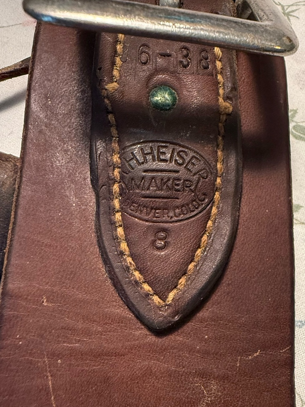 Vintage H.H. Heiser Maker Leather Gun Belt&Holster Set-Denver Colorado-Size38